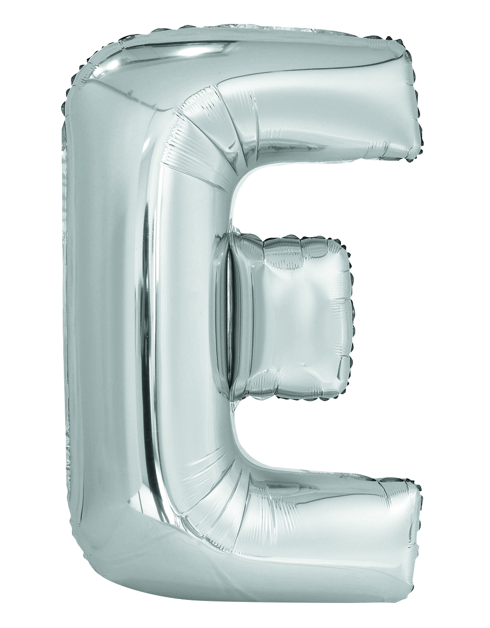 Letter "E" Silver 34" Foil Balloon
