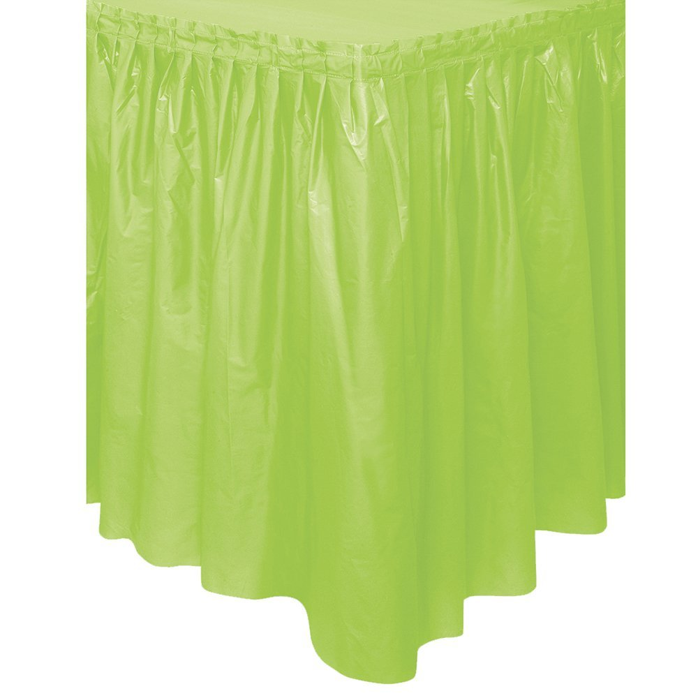 Lime Green Plastic Tableskirts 14ft x 29"