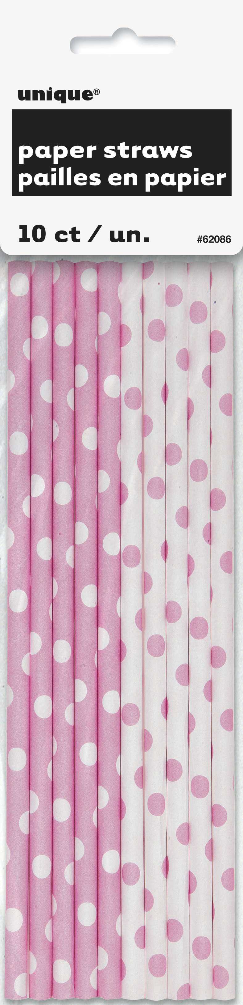 Lovely Pink Dots Paper Straws (10pk)