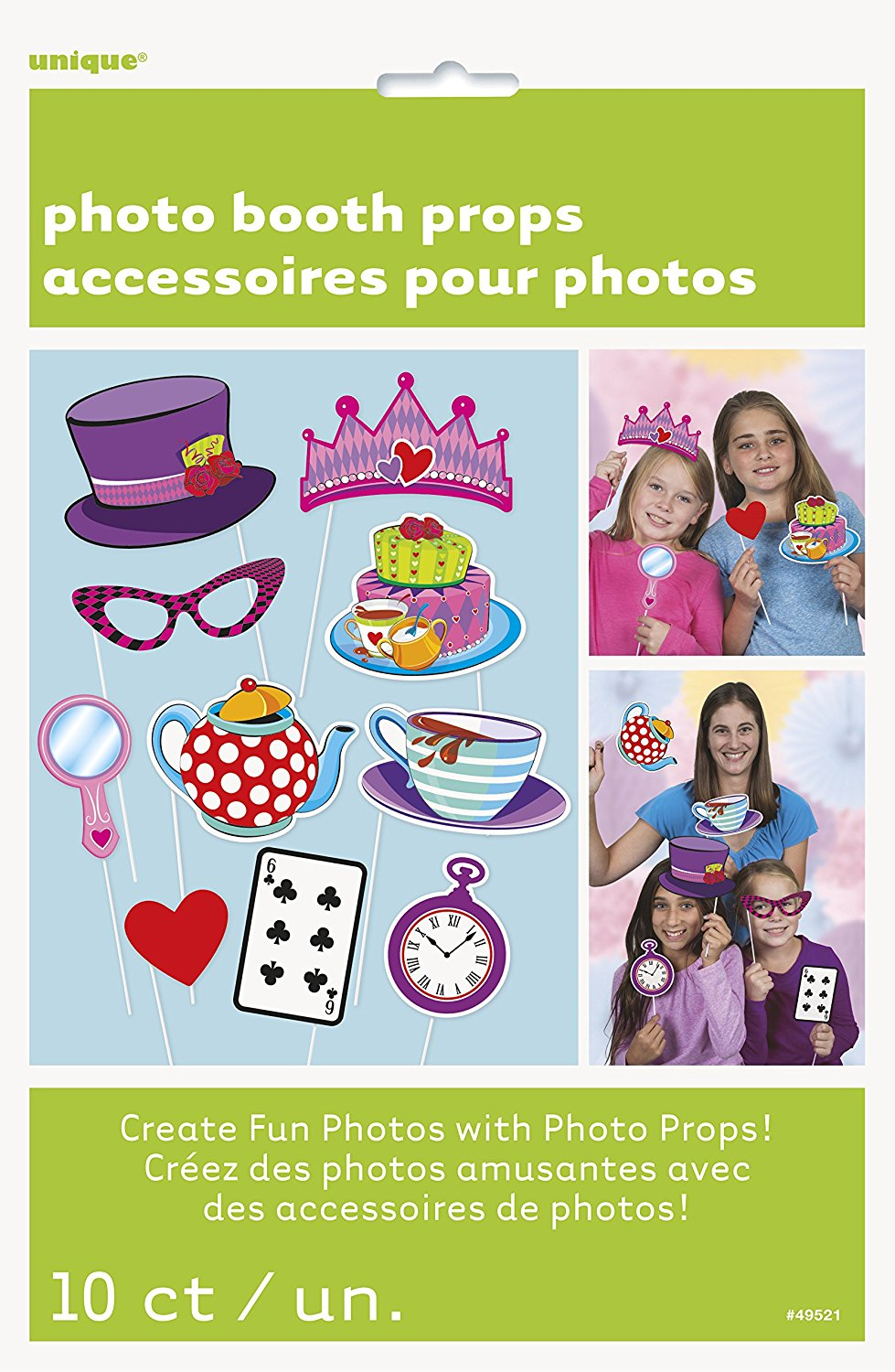 Mad Hatter Tea Party Photo Booth Props (10pk)