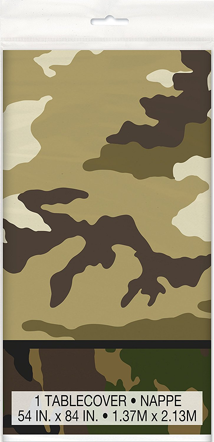 Military Camo Plastic Tablecover 54" x 84"