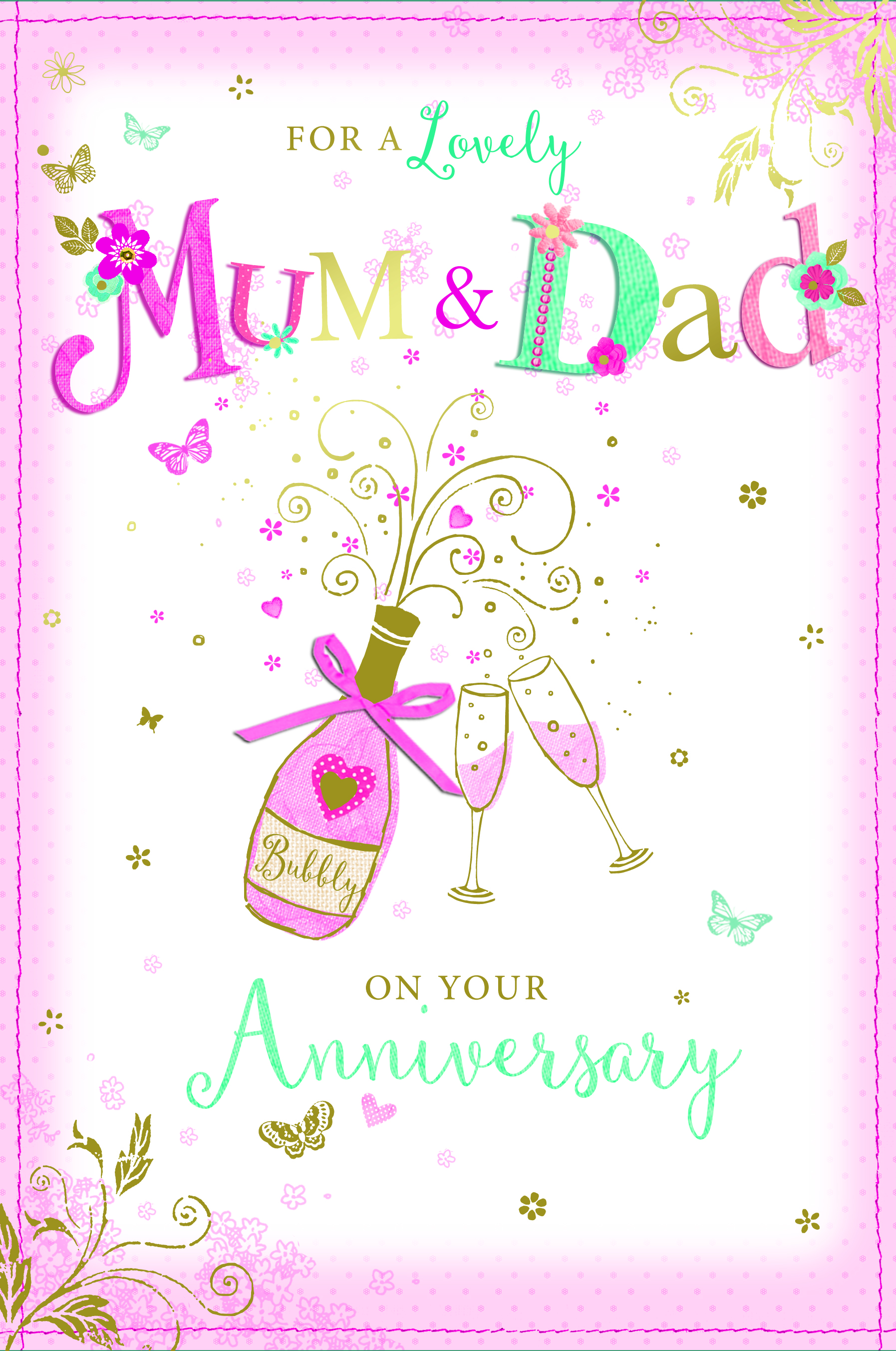 Mum and Dad Anniversary Cards (Sold in 6s)