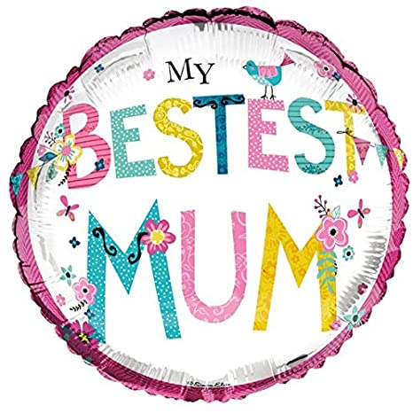 My Bestest Mum Design Foil Balloon  (Multicoloured)