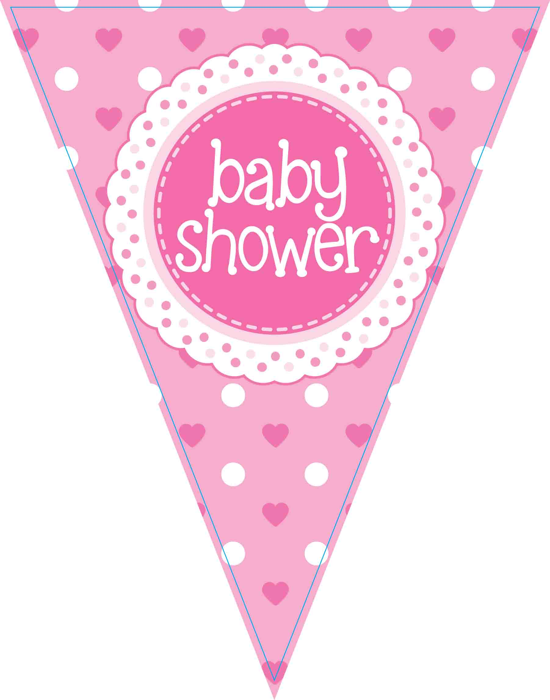 Party Bunting Baby Shower Pink 11 flags 3.9m