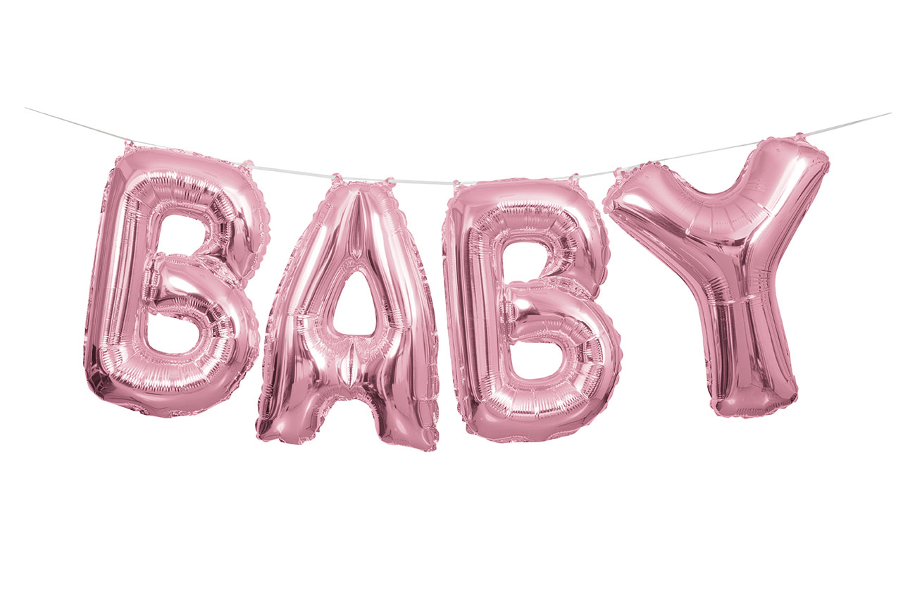 Pink Baby Foil Balloon Banner Kit
