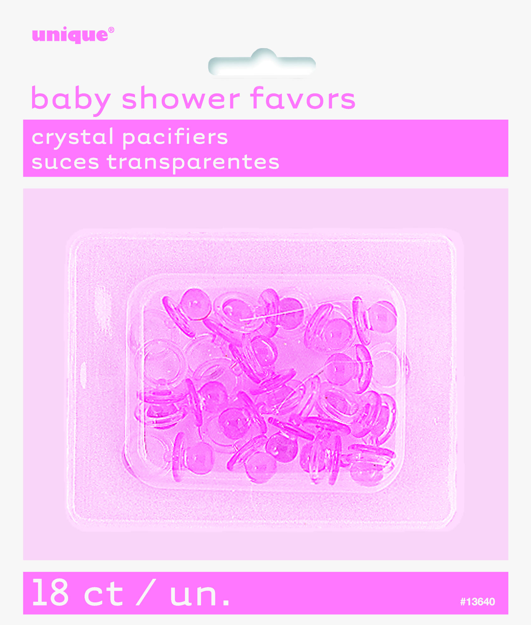 Pink Crystal Baby Shower Pacifiers (18pk)