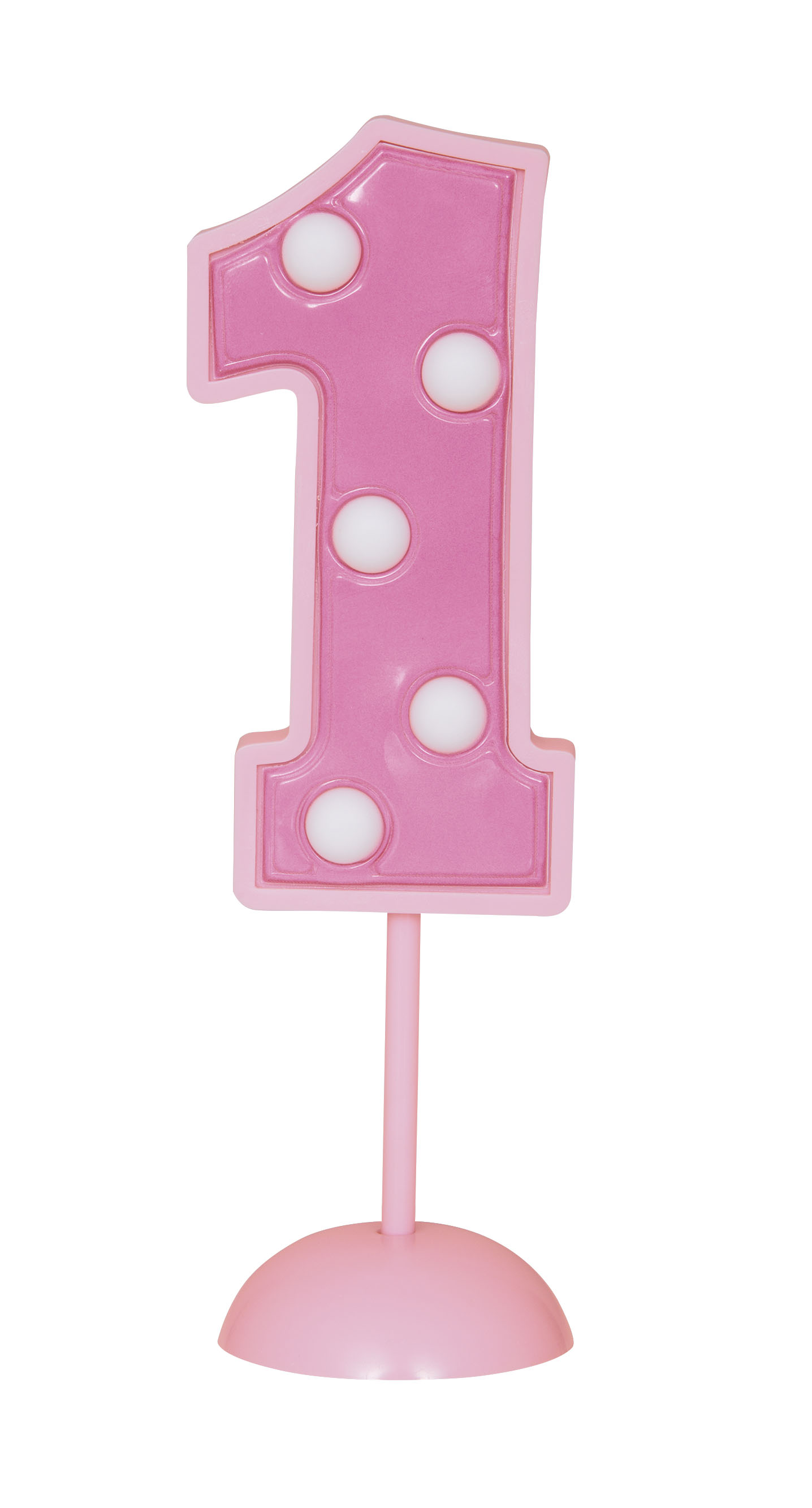 Pink Number 1 Flashing Decoration