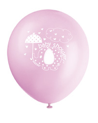 Pink Umbrellaphants Balloons Printed 1 Side 12" (8pk)