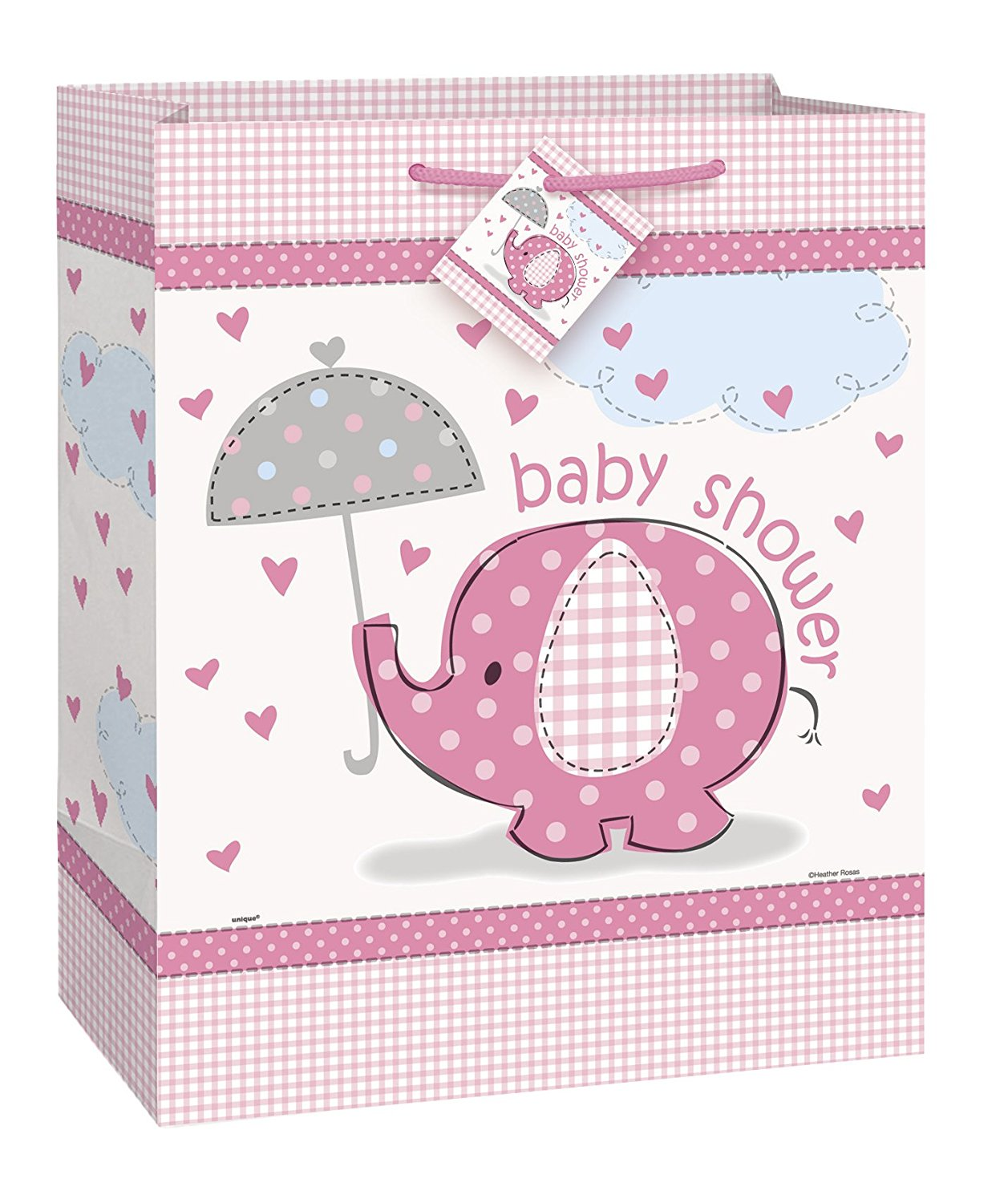 Pink Umbrellaphants Large Glossy Gift Bag