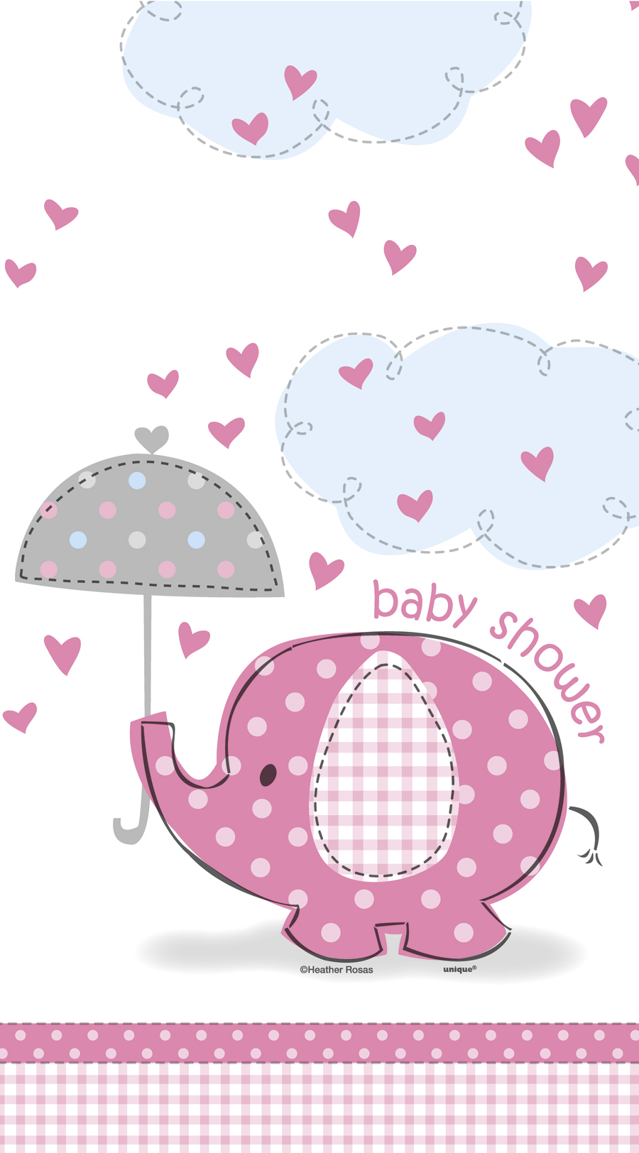 Pink Umbrellaphants Plastic Tablecover 54" x 84"