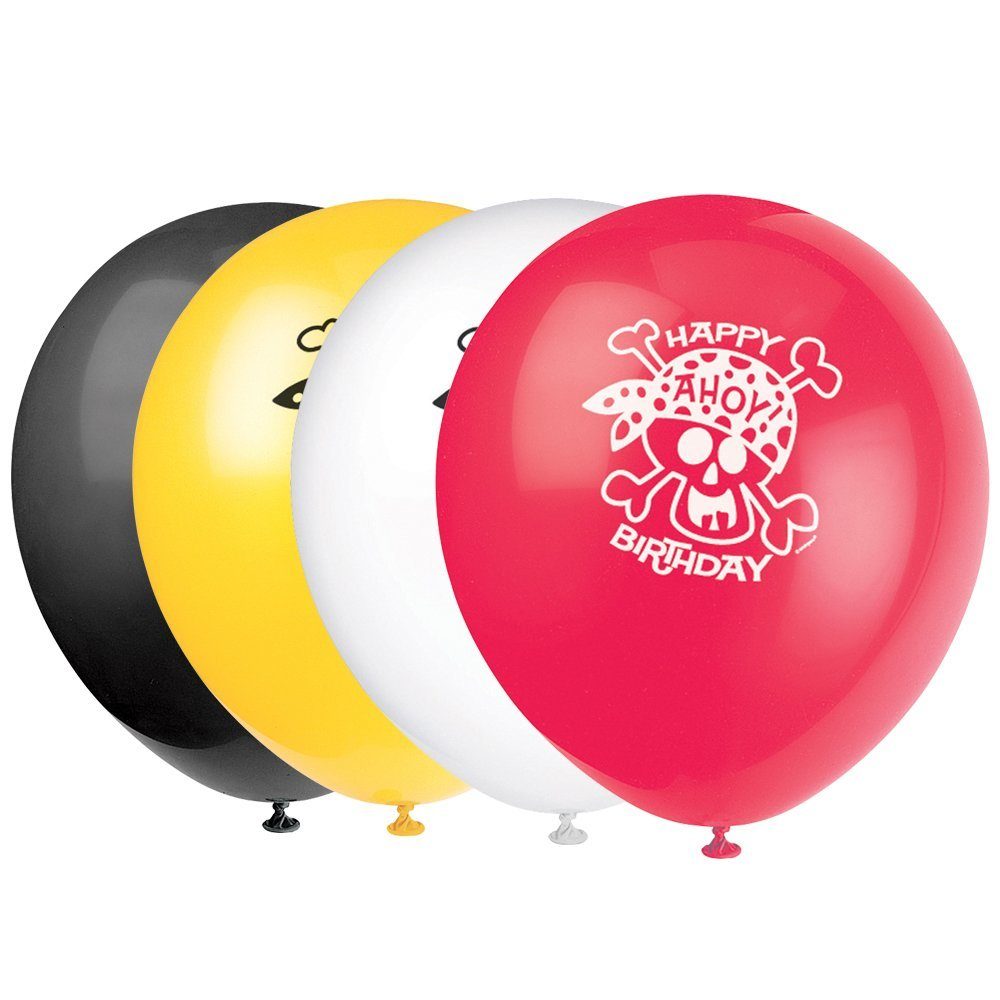 Pirate Fun Balloons Printed 1 Side 12" (8pk)