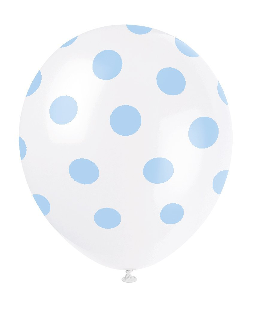 Powder Blue Dots Dots Balloons 12" (6pk)