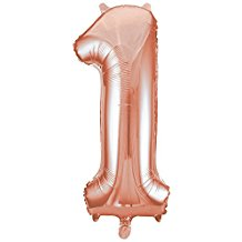 Rose Gold Foil Balloon Number 1 - 34"