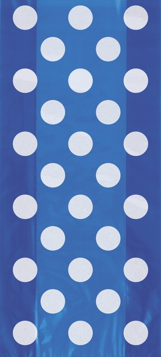 Royal Blue Dots Cello Bags (20pk)