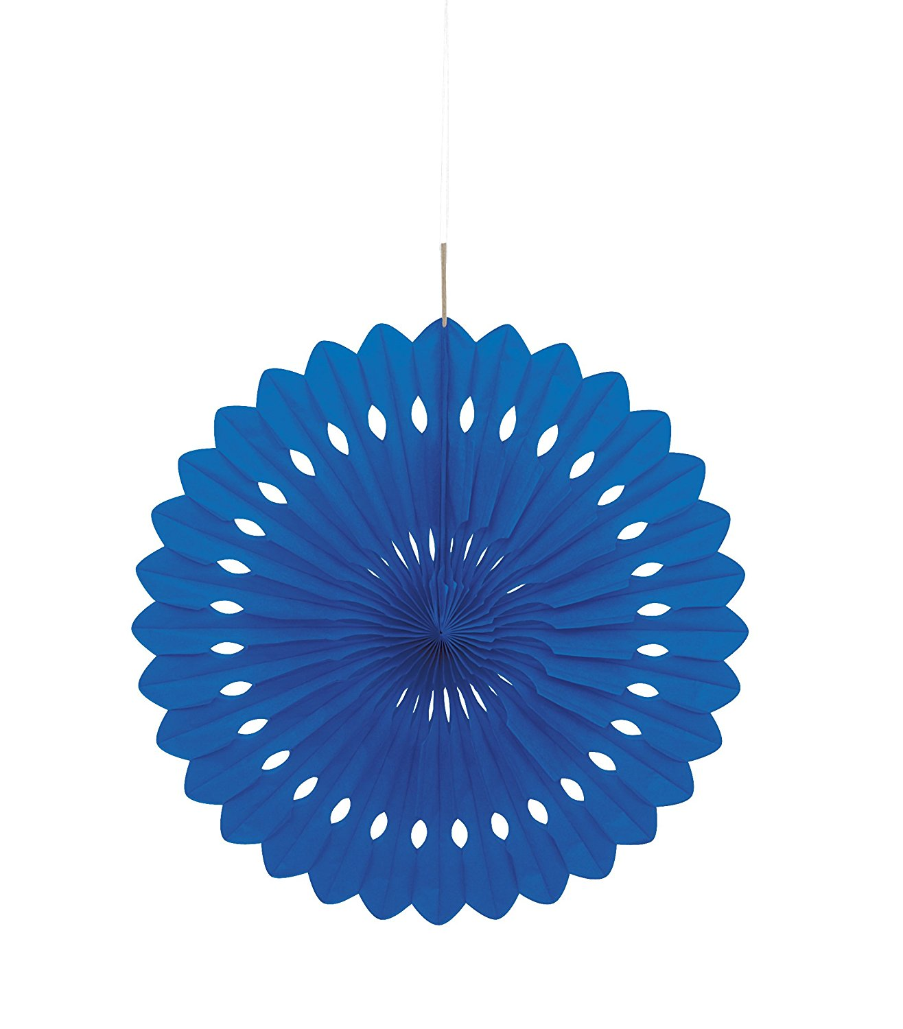 Royal Blue Tissue Decorative Fans 16"