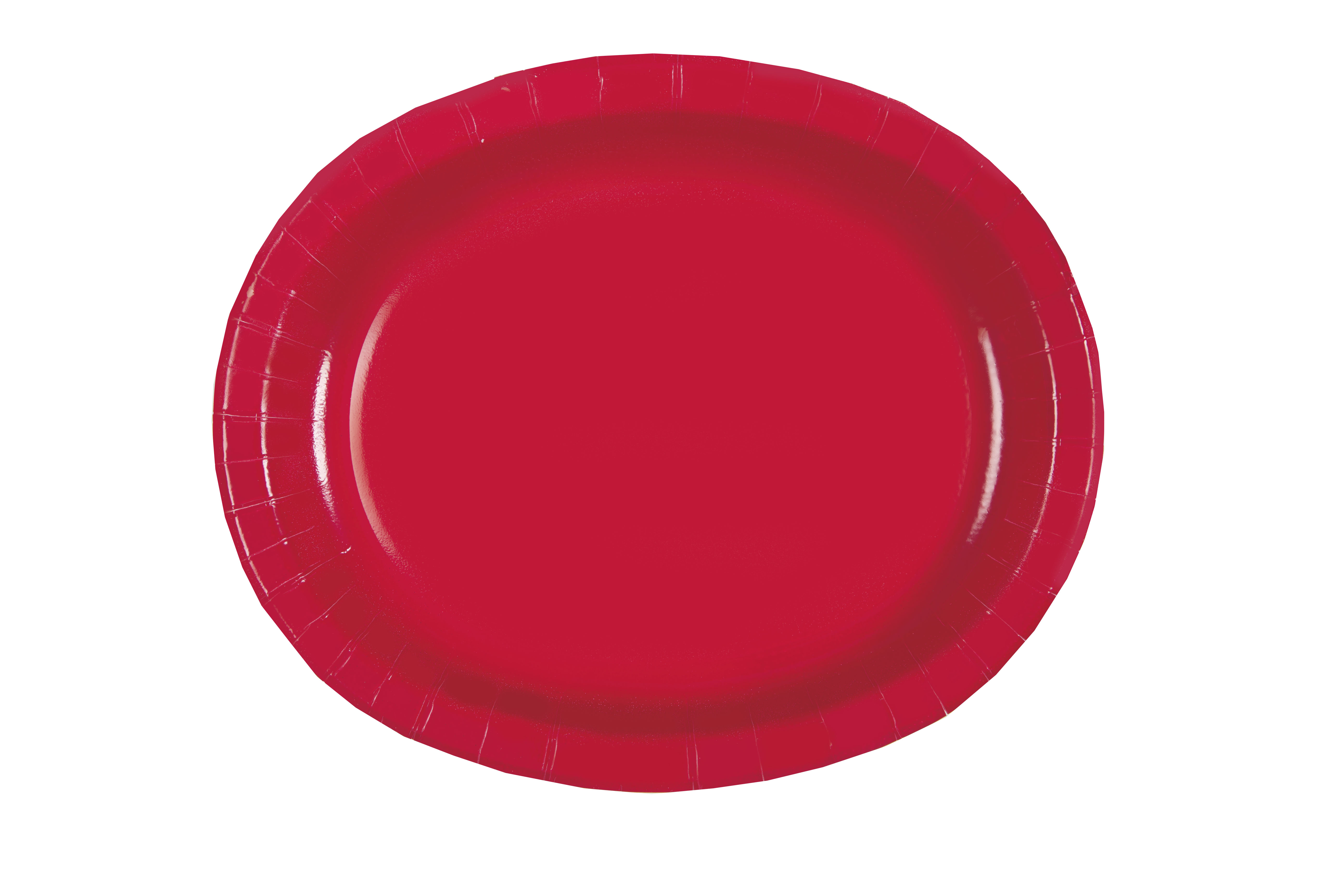 Ruby Red 12" Oval Plates (8pk)