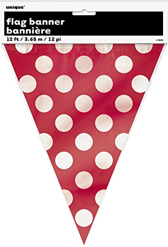 Ruby Red Dots Flag Banner 12ft