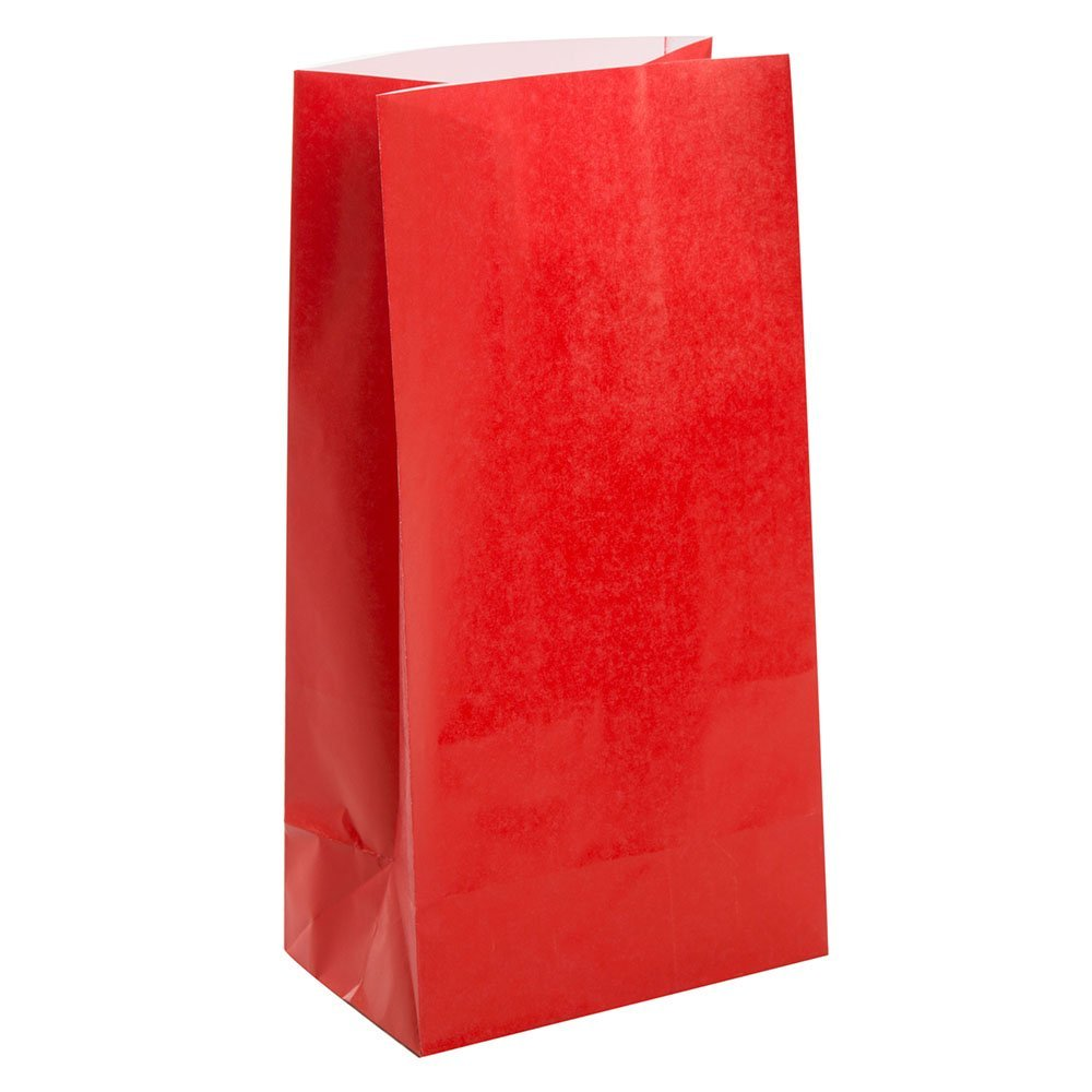 Ruby Red Paper Party Bags (12pk)