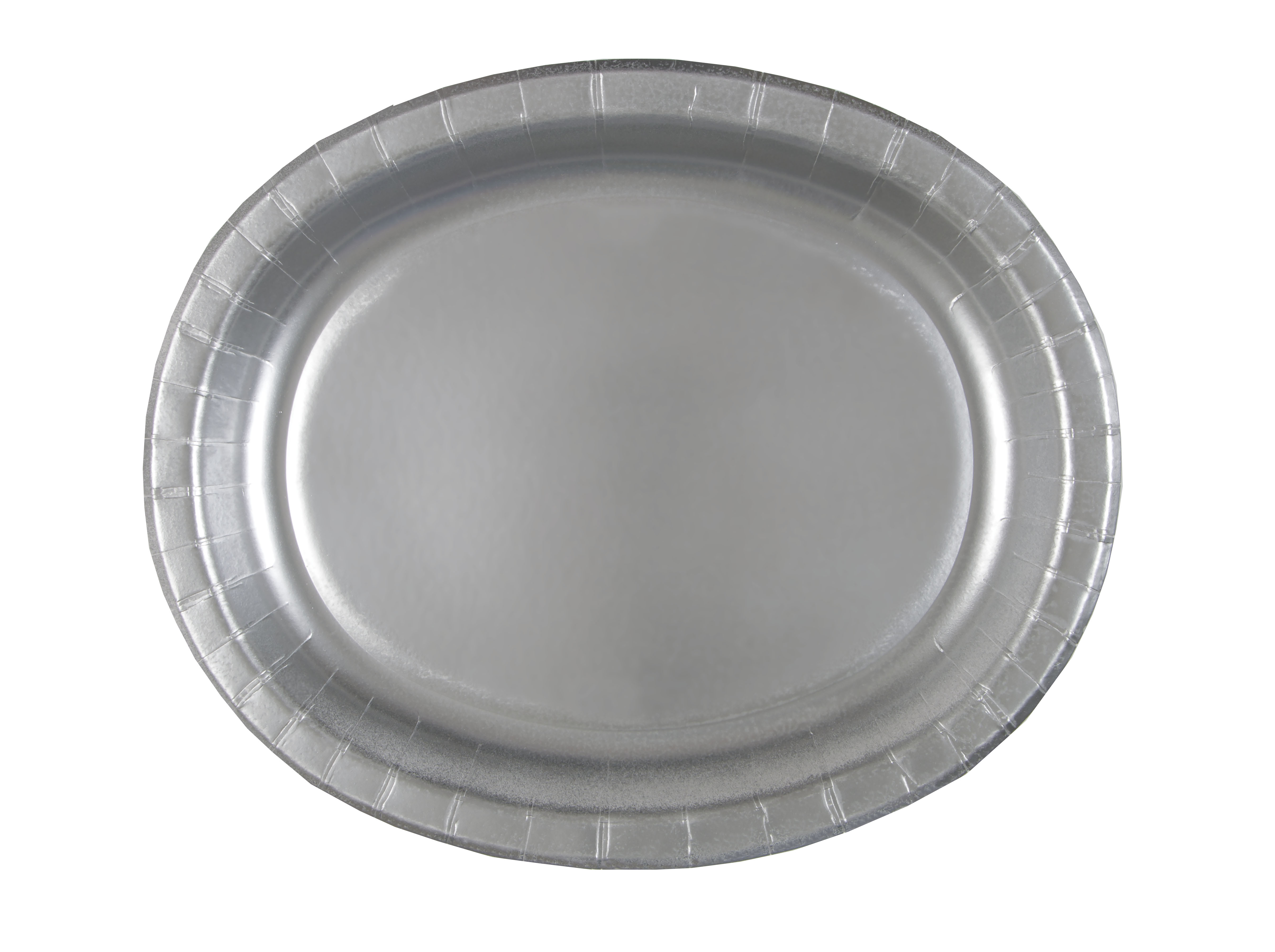 Silver 12" Oval Plates (8pk)