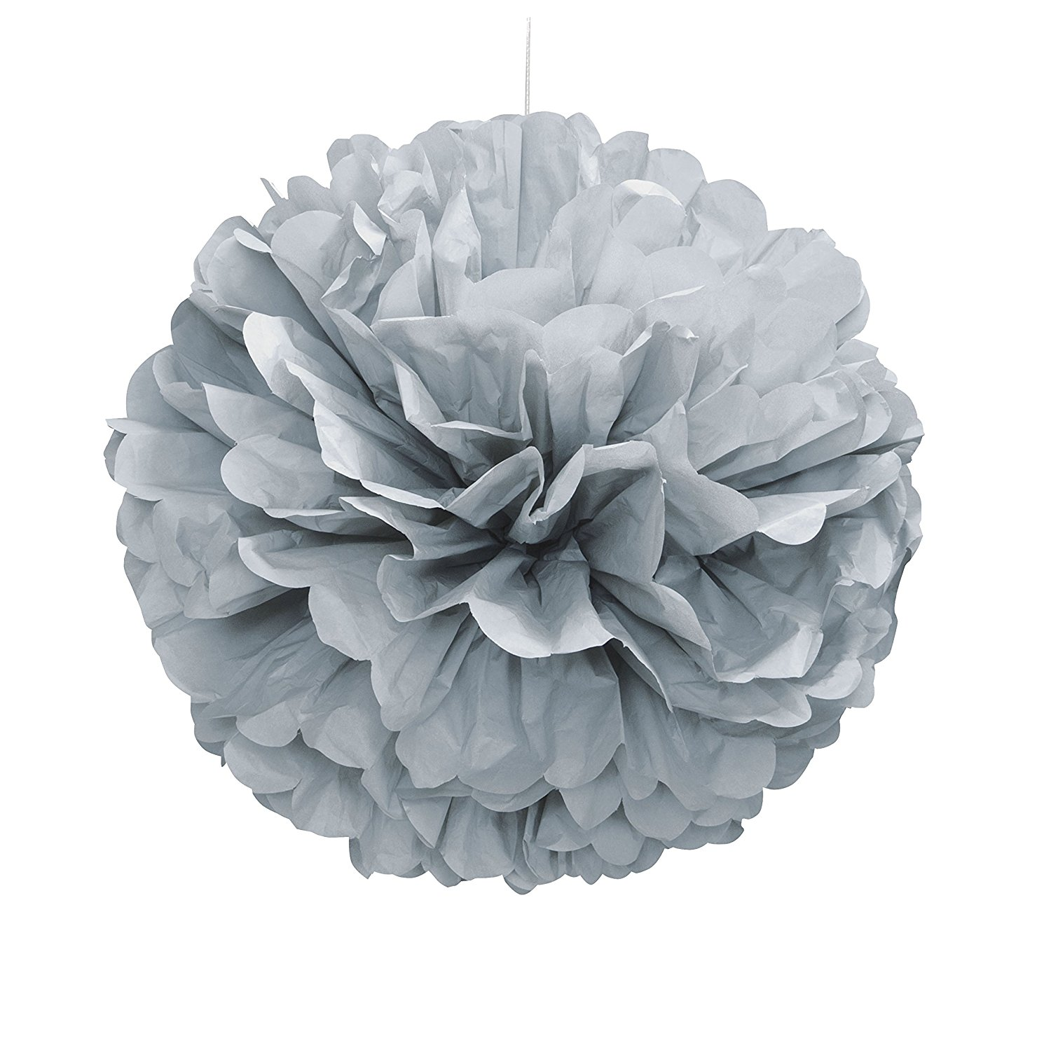 Silver Tissue Puff Decorations 16"